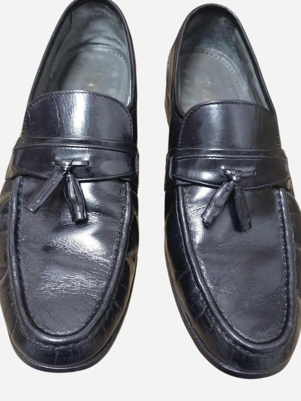 High Quality Men's Oakton Black Leather Tassel Loafers Dress Shoes Size 12 D